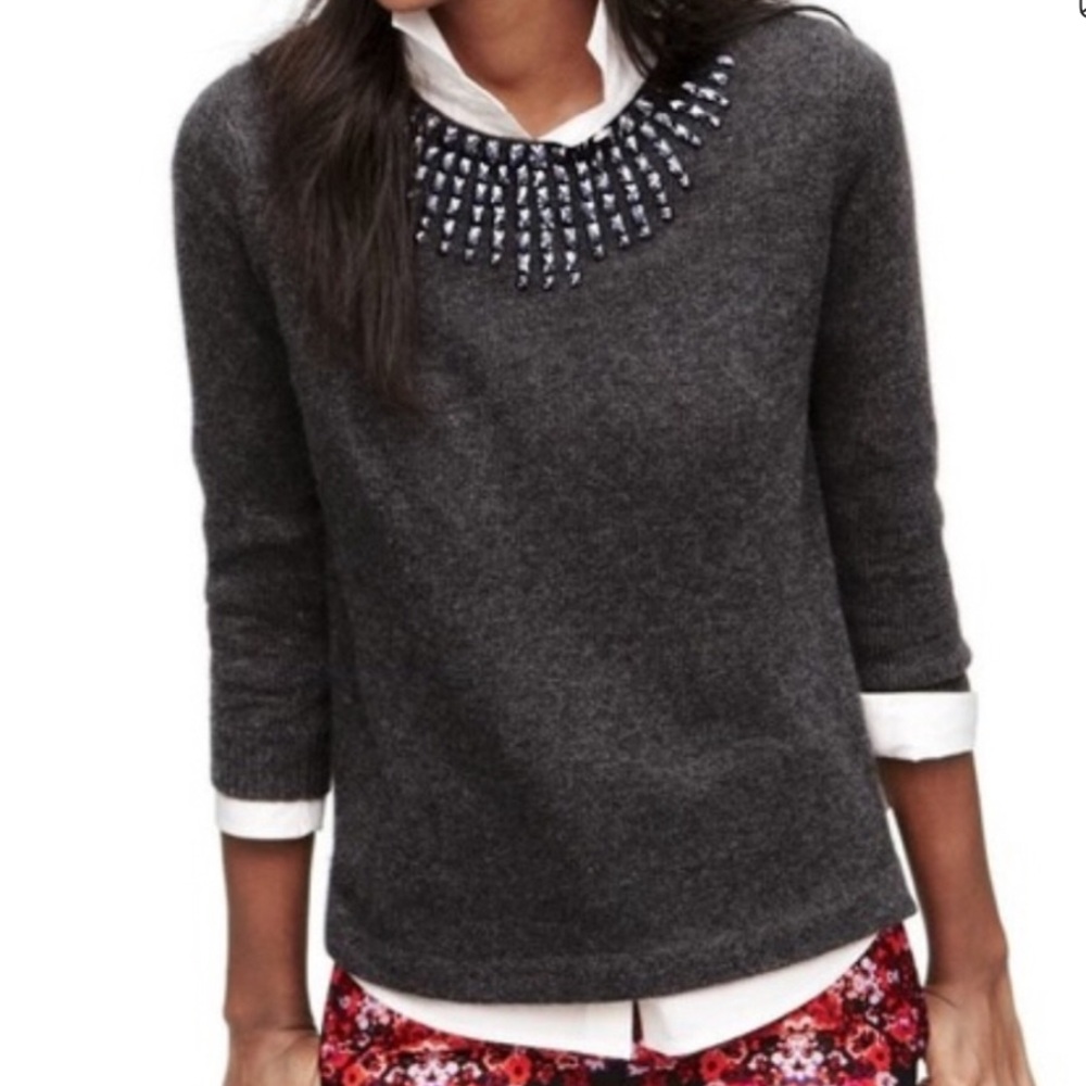 J. Crew Charcoal Gray Crew Neck Sweater